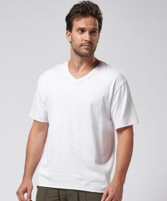 wjk】wide cut-off V-neck S-S ＶネックTシャツ(7328 js01d) | CAMBIO