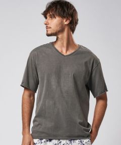 wjk】wide cut-off V-neck S-S ＶネックTシャツ(7328 js01d) | CAMBIO