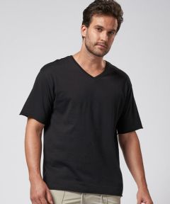 wjk】wide cut-off V-neck S-S ＶネックTシャツ(7328 js01d) | CAMBIO