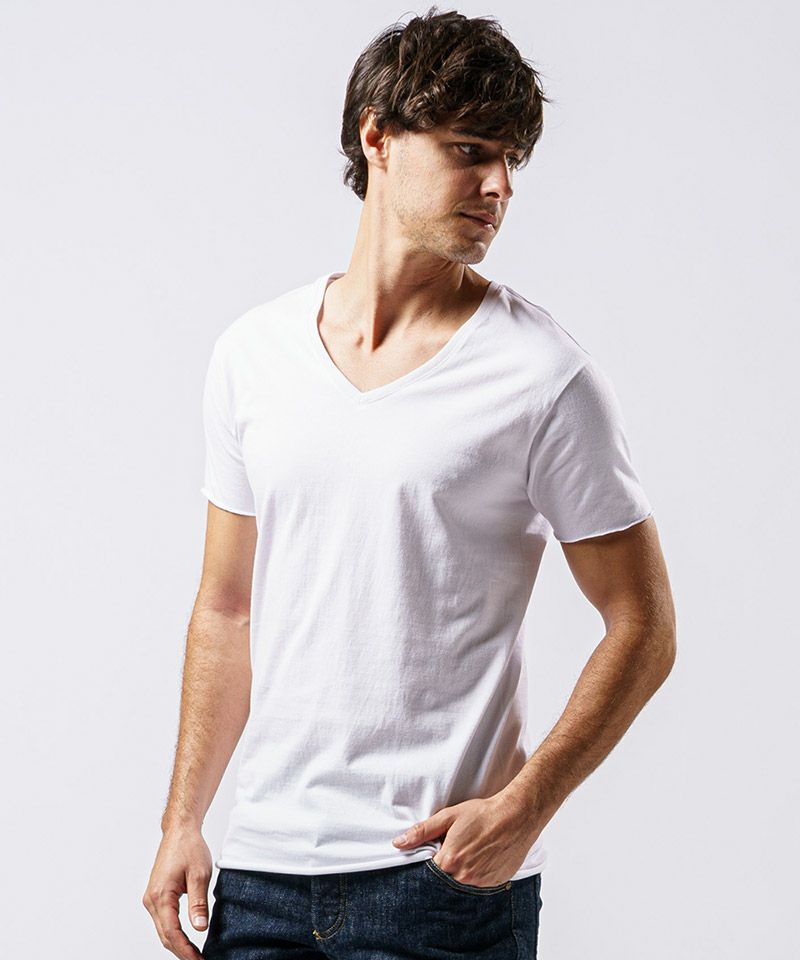 wjk】cut-off V-neck S-S ＶネックTシャツ(7738 js01d) | CAMBIO カンビオ