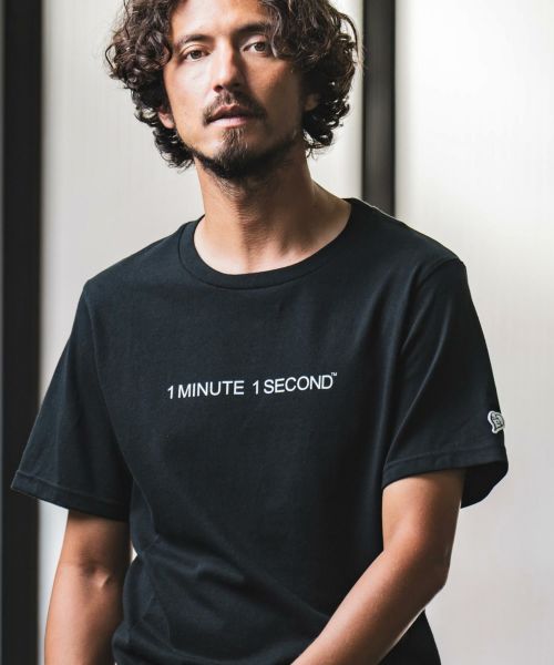 50%OFF【1minute 1second(ワンミニットワンセカンド)】block print half sleeve cut sew Tシャツ(1M23W160)