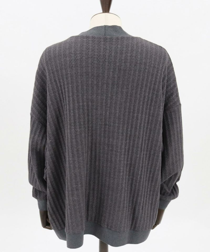 mcg3356-Jacquard Knit sew Buttonless Cardigan カーディガン-