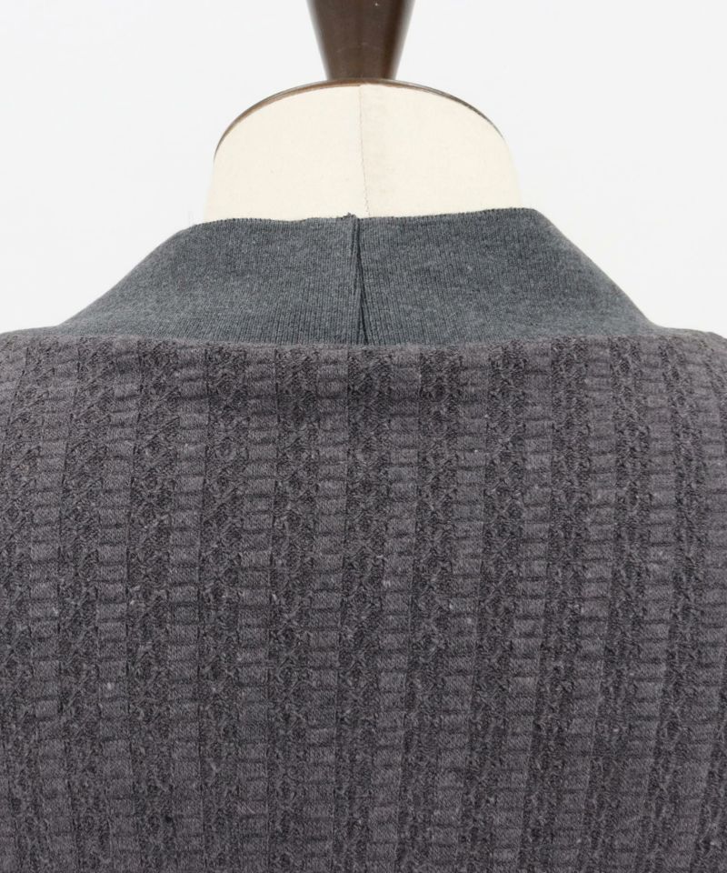 mcg3356-Jacquard Knit sew Buttonless Cardigan カーディガン-