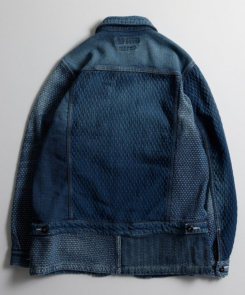 FDMTL デニムジャケットPATCHWORK COVERALL 3YRWASH-