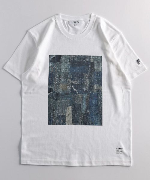 ファンダメンタル 刺繍 半袖 Tシャツ ホワイト FDMTL ロゴ メンズ   【230721】 メール便可