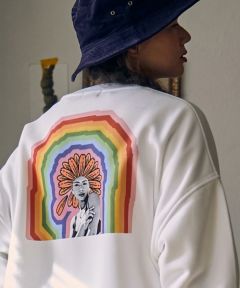 un-filled(アンフィルド)】RAIBOW PSYCHEDELIC BIG SILHOUETTE CREW