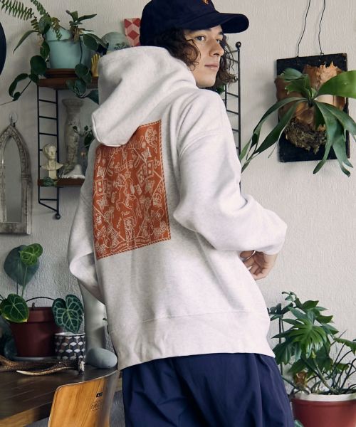 30%OFF【un-filled(アンフィルド)】BANDANA DESIGN BIG SILHOUETTE PULL PARKA パーカー(SDUF-2335)