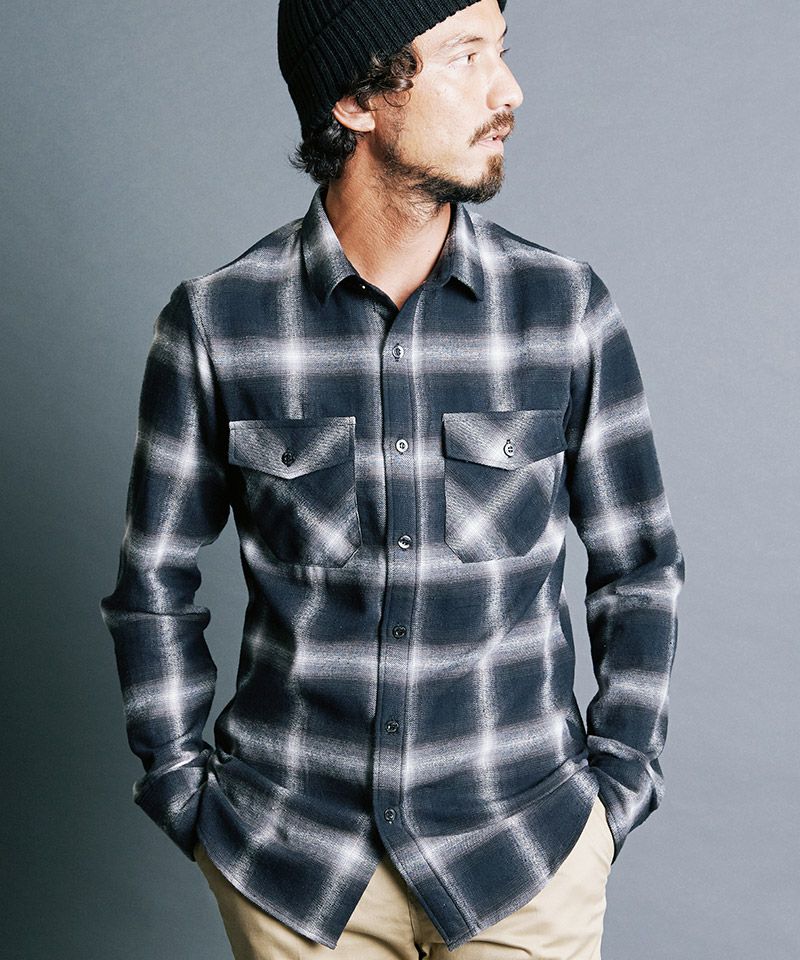 30%OFF【Magine(マージン)】CTN FLANNEL OMBRE CHK WORK SHIRTS ワーク ...