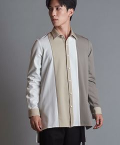 30%OFF【NO ID.(ノーアイディー)】ｶﾗｰﾌﾞﾛｯｷﾝｸﾞﾛﾝｸﾞSH シャツ(453006