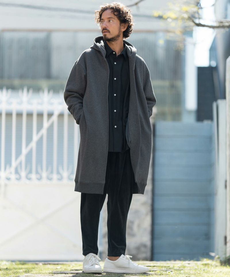 CAMBIO(カンビオ)】Back Shaggy Cardboard Knit Buttonless Hooded 