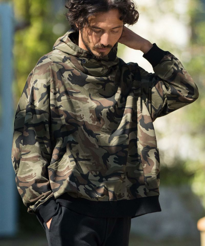 CAMBIO(カンビオ)】Camouflage Sweat Volume Neck Pull Parka