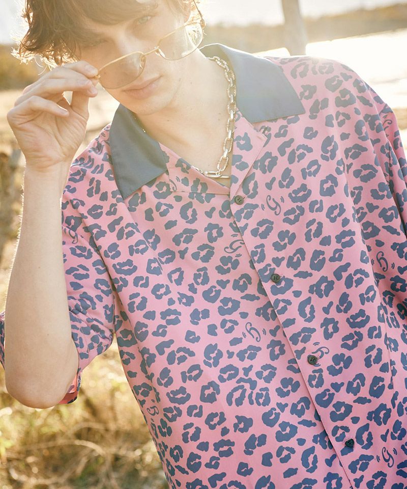 glamb(グラム)】Leopard Bowling Shirts レオパードボウリングシャツ 