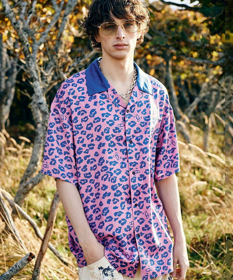 glamb(グラム)】Leopard Bowling Shirts レオパードボウリング