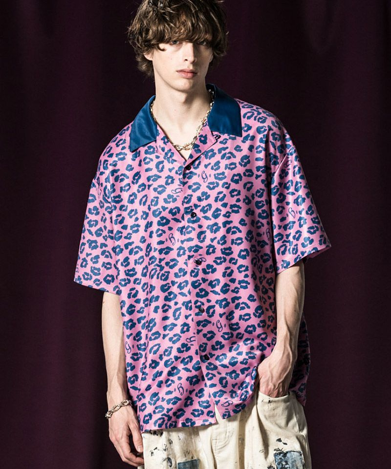 男性に人気！ 20%OFF【glamb(グラム)】Leopard レオパード Shirts Bowling ウェア・シャツ