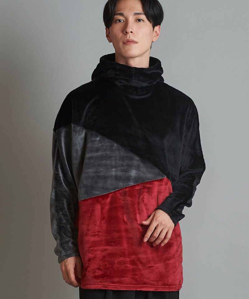 50%OFF【NO ID.(ノーアイディー)】ｼｬｷﾞｰｽﾄﾚｯﾁﾎﾞﾘｭｰﾑﾈｯｸﾊﾟｰｶ プル 