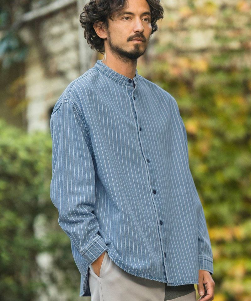 30%OFF【CAMBIO(カンビオ)】Stripe Denim Chemical Wash Band
