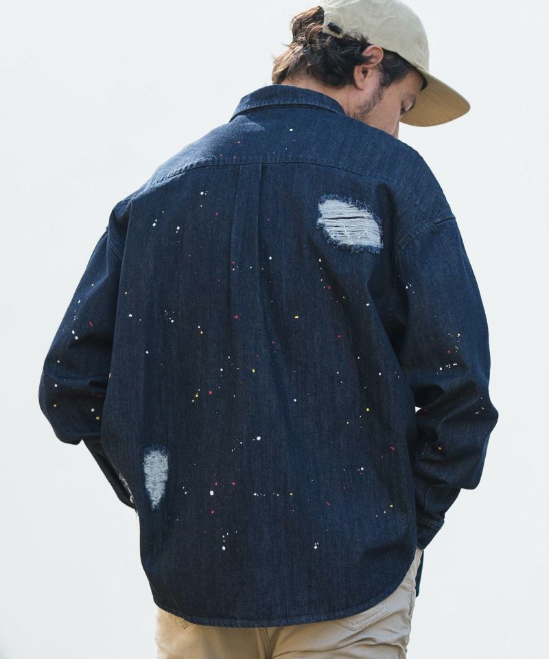 30%OFF【CAMBIO(カンビオ)】Paint Distressed Over size Denim