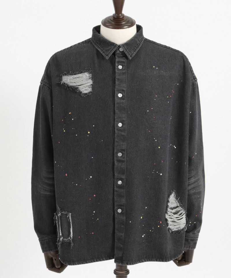 あるみ様 30%OFF【CAMBIO(カンビオ)】Paint Distressed Over size Denim