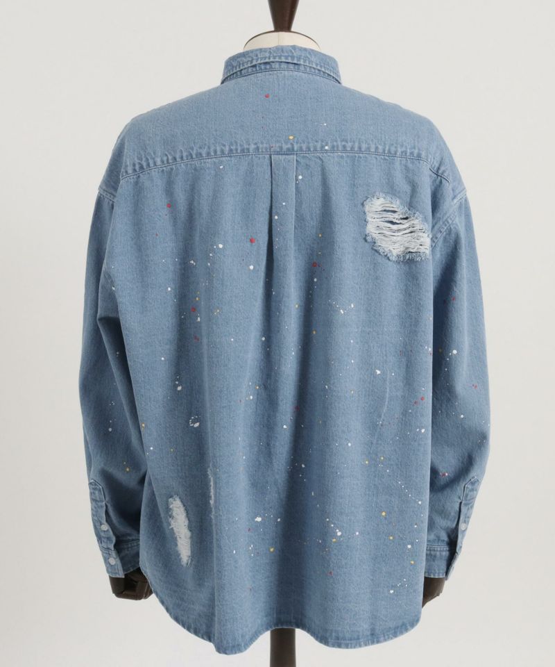 よしまさ 30%OFF【CAMBIO(カンビオ)】Paint Distressed Over size Denim