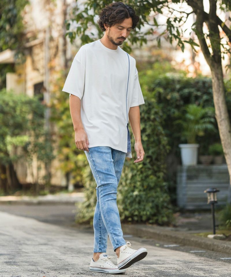 50%OFF【CAMBIO(カンビオ)】2way Design Zipper Ponti Cut sew T