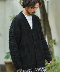 CAMBIO(カンビオ)】3D Jacquard Knit Cardigan ニット