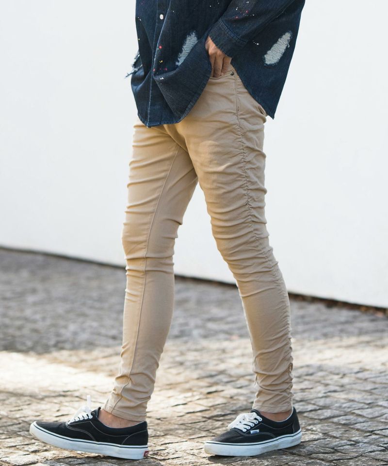 CAMBIO(カンビオ)】Vintage Like Synthetic Leather Side Zip