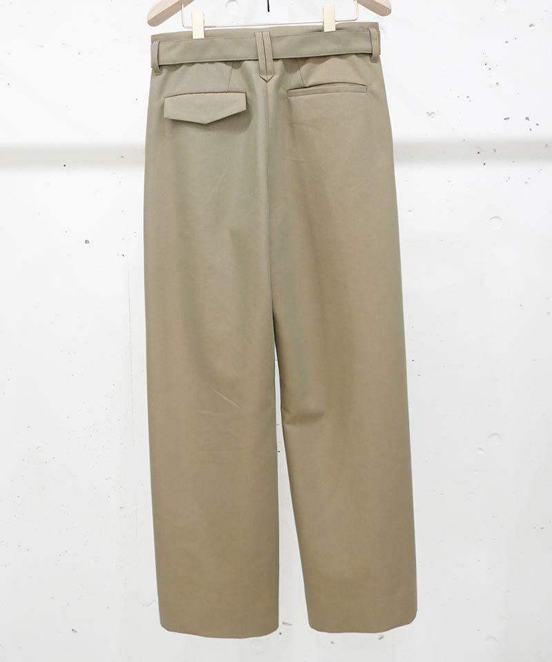 CULLNI(クルニ)】Chambray Tuck Wide Pants with Long Belt タック