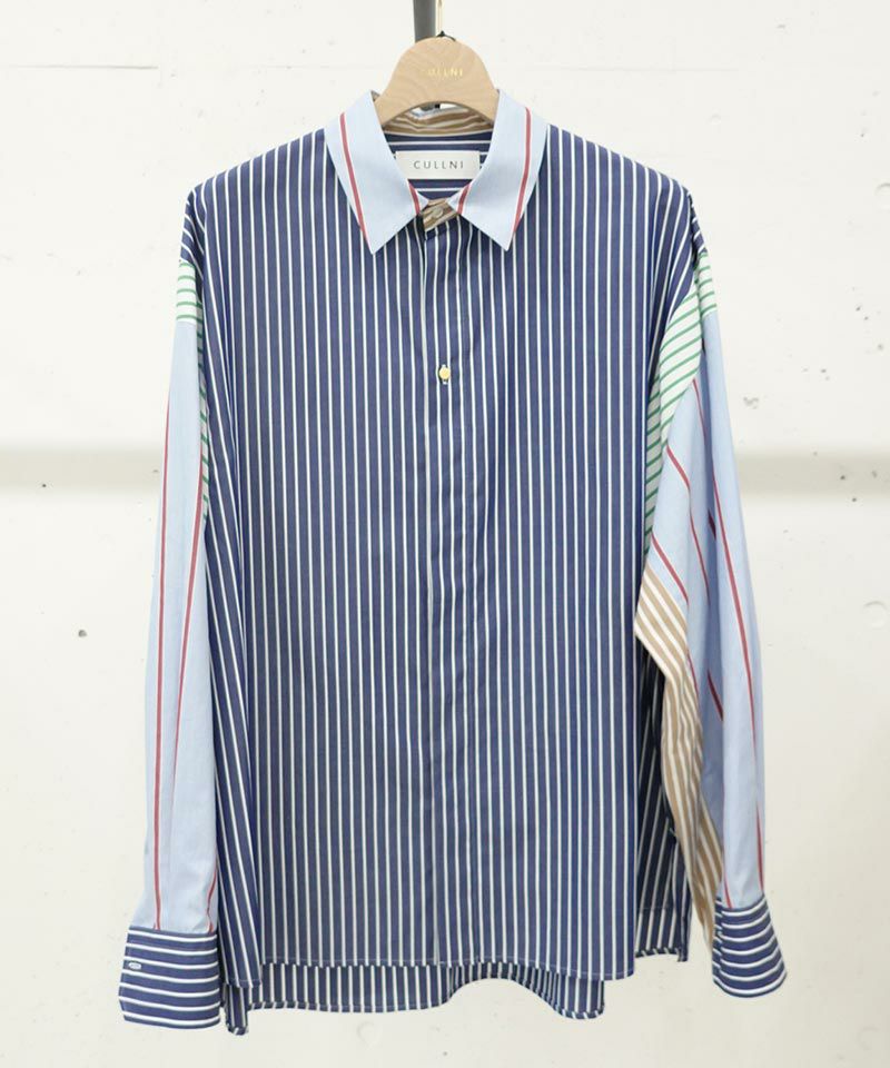 CULLNI(クルニ)】Cotton Stripe Mix Shirt シャツ(24-SS-003