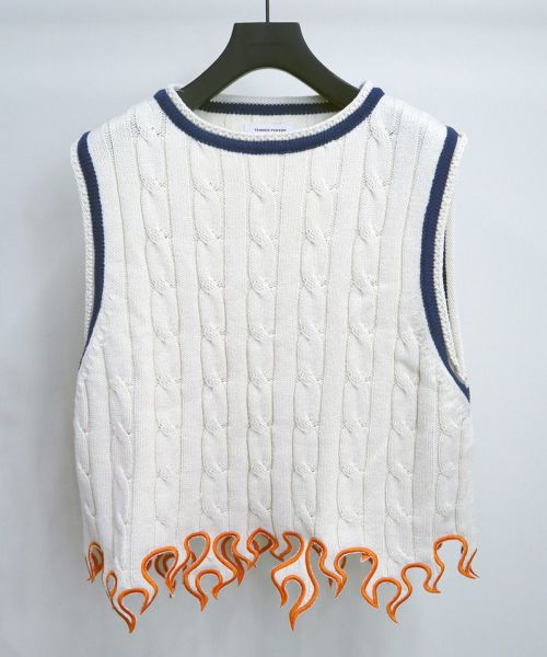 TENDER PERSON(テンダーパーソン)】FLAME KNIT VEST ニットベスト(NL