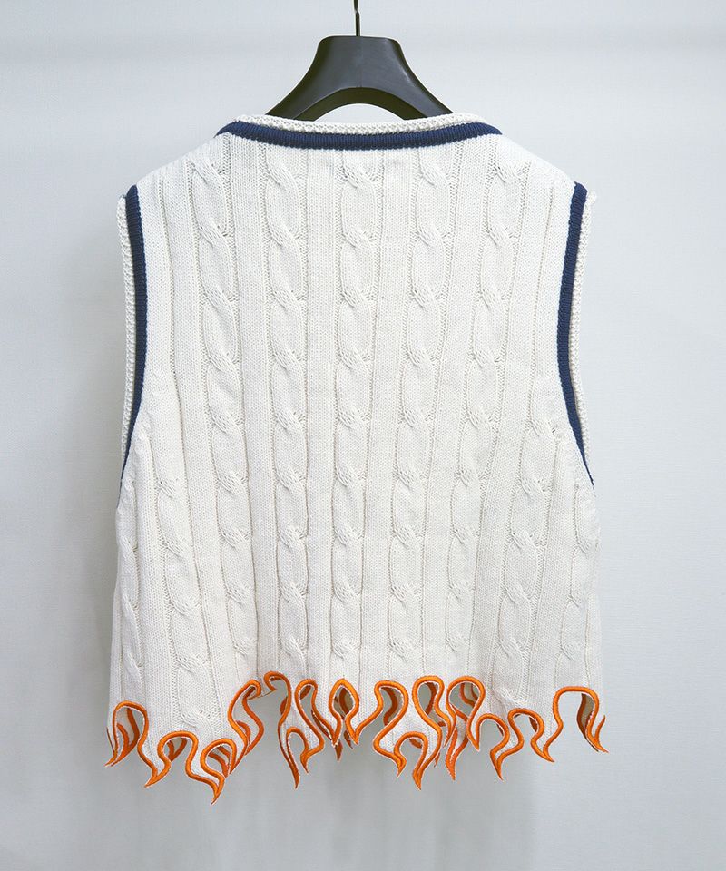 TENDER PERSON(テンダーパーソン)】FLAME KNIT VEST ニットベスト(NL