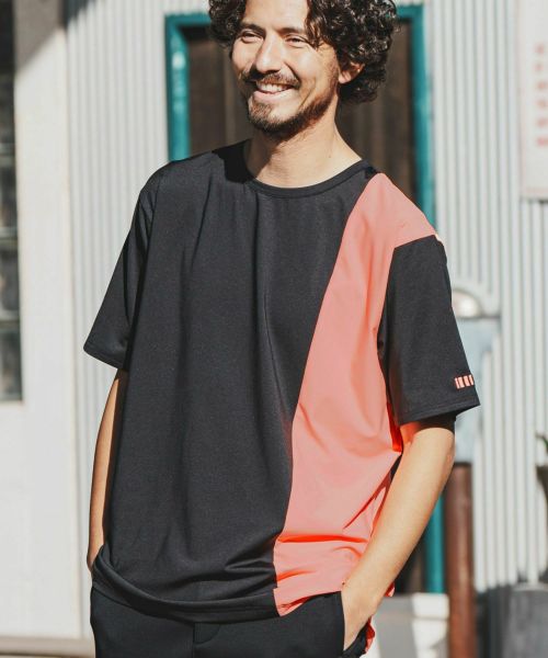 30%OFF【felkod(フィルコッド)】Cool Touch Asymmetry Bicolor Cut sew カットソー(F24H290)
