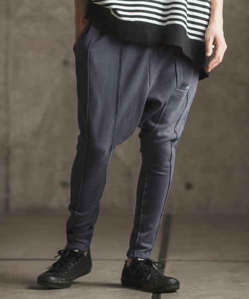 50%OFF【GLIMCLAP(グリムクラップ)】Used like processing sweatpants スウェットパンツ(16-027-gls-ce)
