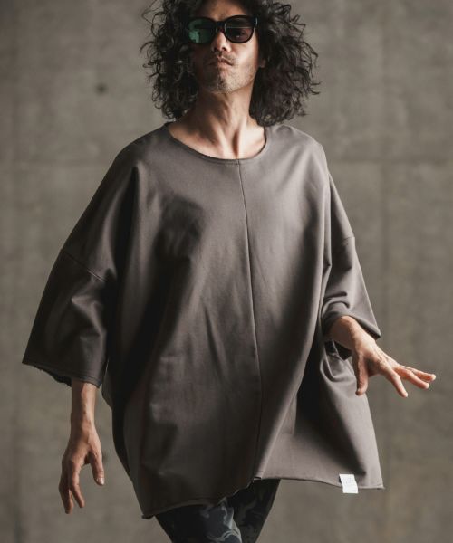 30%OFF【GLIMCLAP(グリムクラップ)】 Super big cut sew-Mini-pile fabric lining- Tシャツ(16-008-gls-ce)