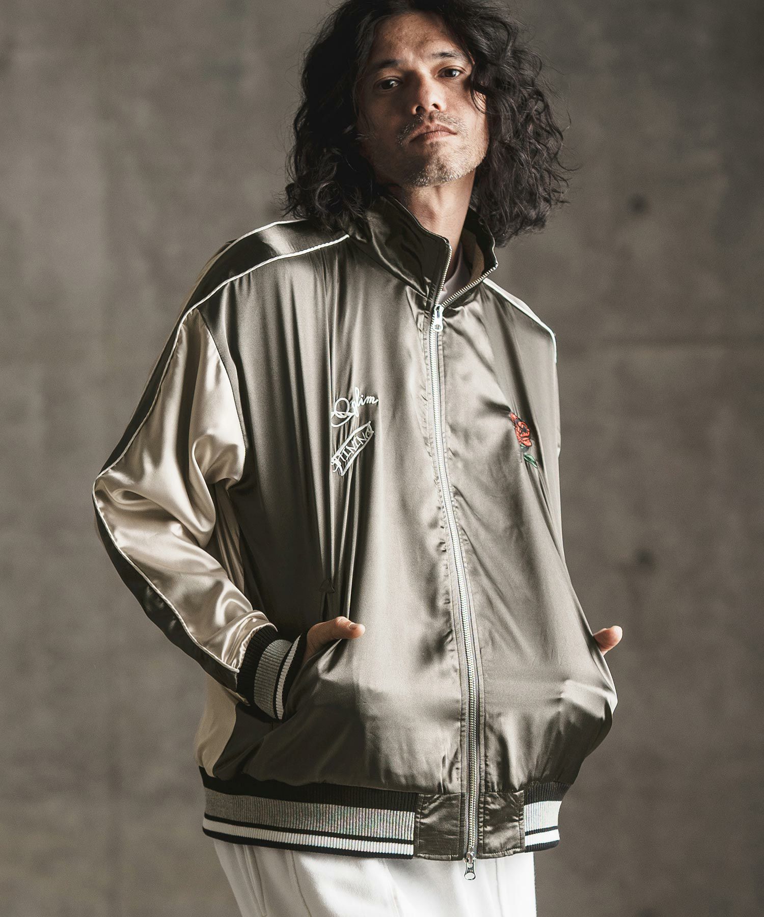 GLIMCLAP(グリムクラップ)】Stand collar souvenir jacket スーベニア 