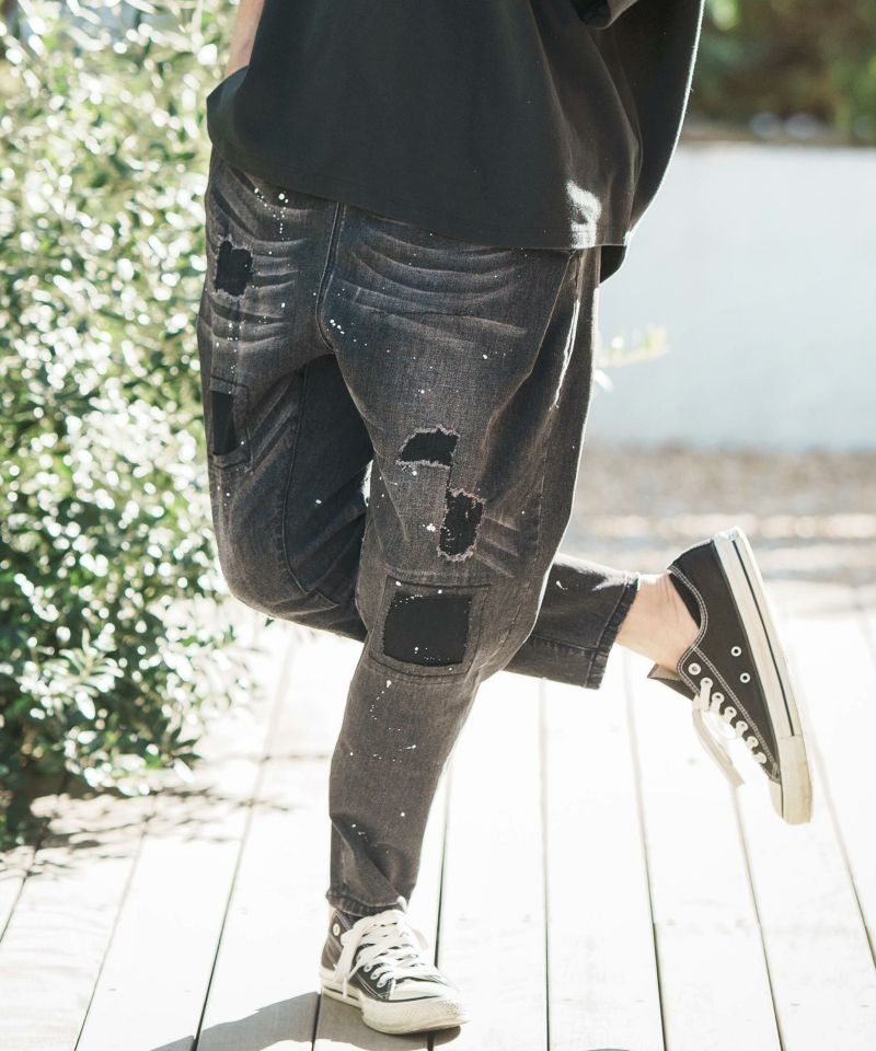 CAMBIO(カンビオ)】Distressed Balloon Silhouette Denim Pants デニム 