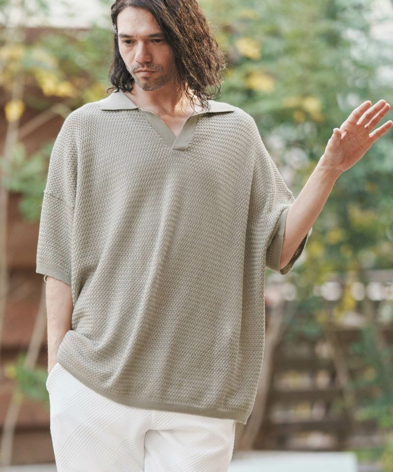 あなたにおすすめの商品 KNITTED BIG SKIPPER POLO トップス