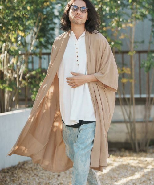 CAMBIO(カンビオ)】 KIMONO Like Linen Rayon 3-4 Sleeve Gown ガウン 