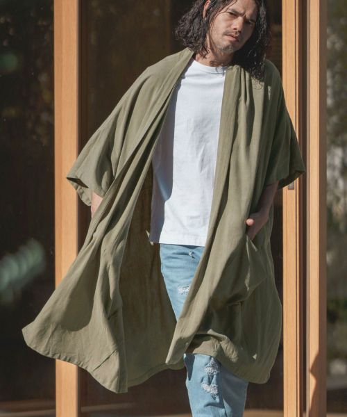 【CAMBIO(カンビオ)】 KIMONO Like Linen Rayon 3-4 Sleeve Gown ガウン(S22224cmb)