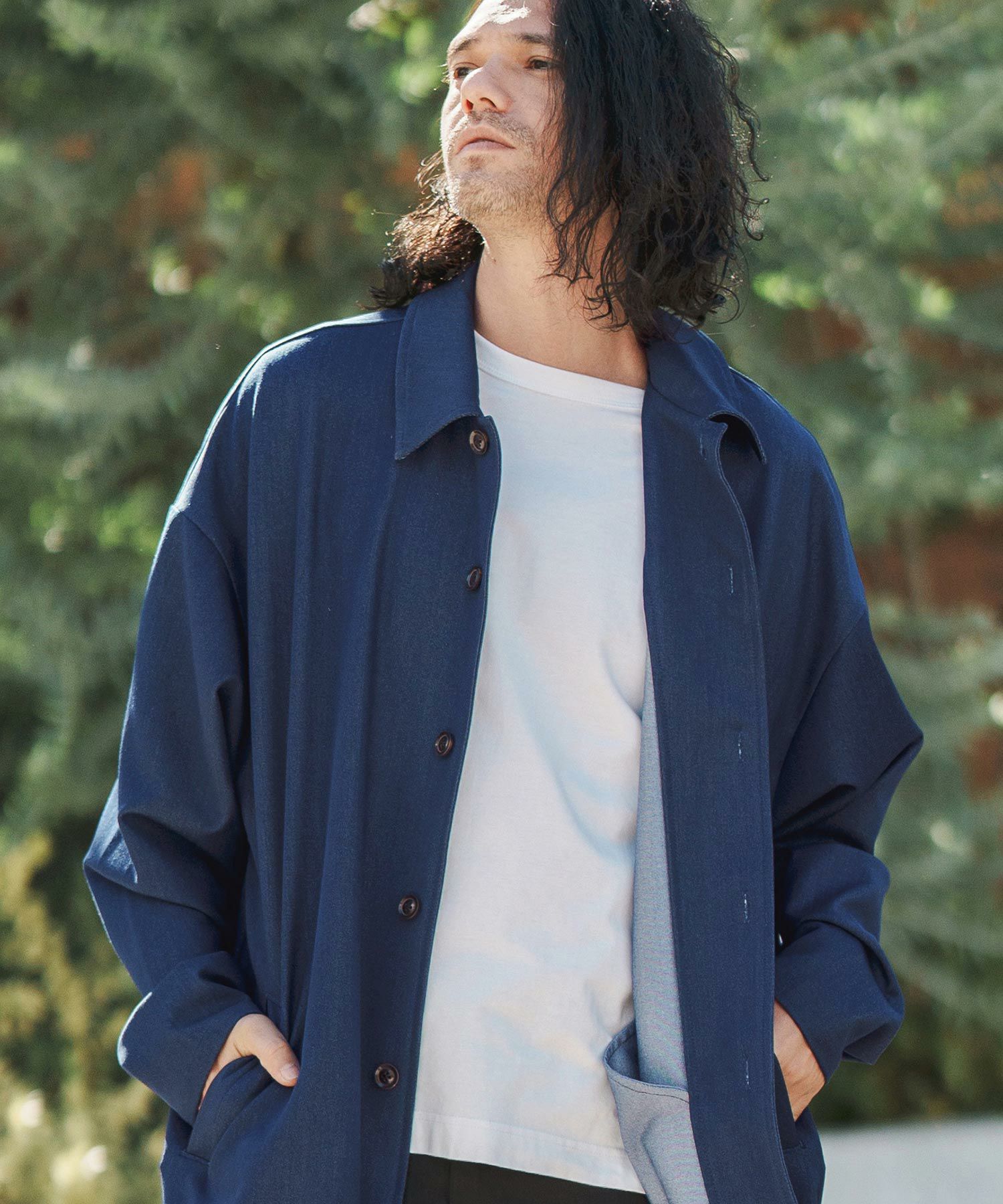 CAMBIO(カンビオ)】TR Stretch Denim Shop Coat デニムショップコート  