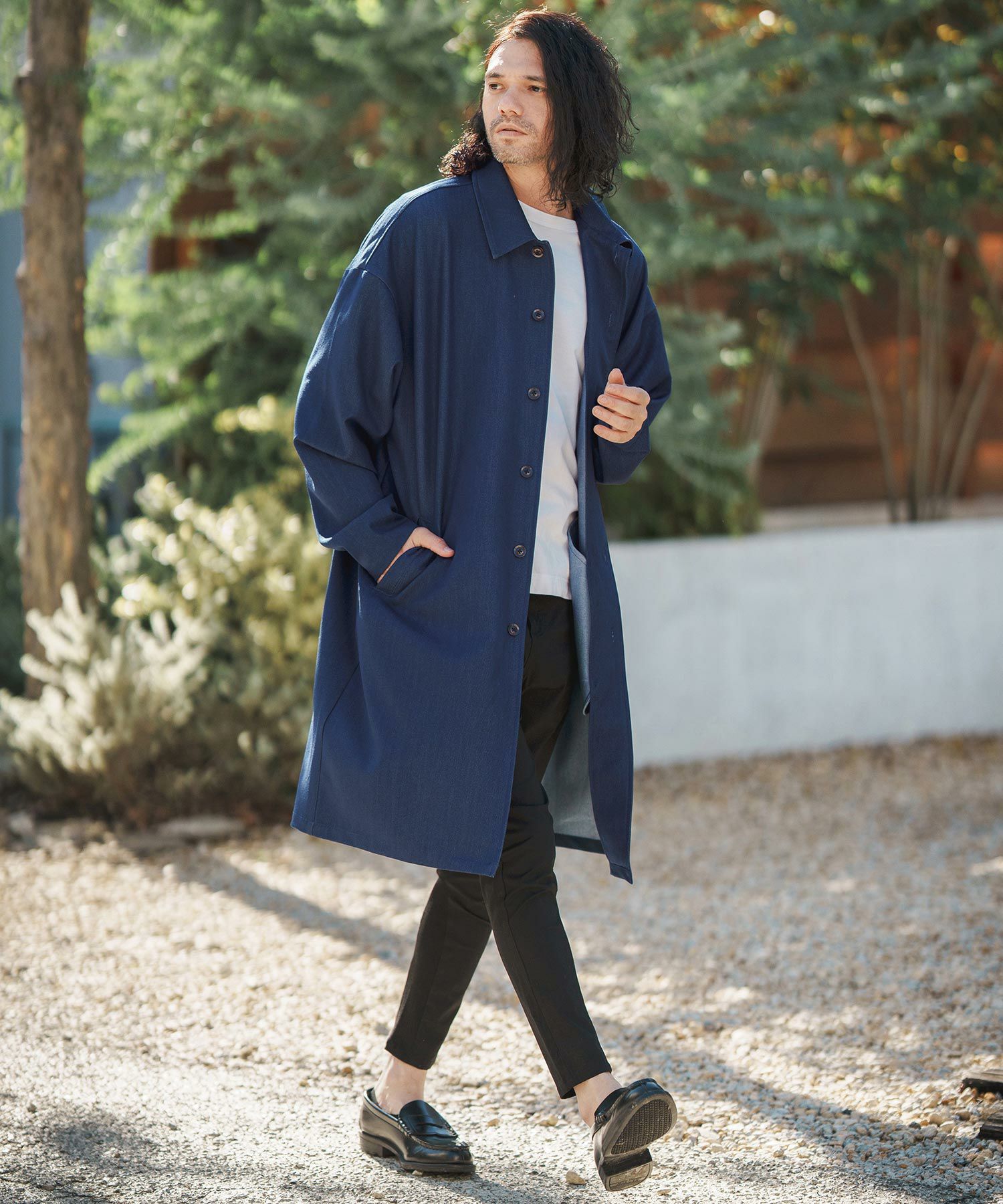CAMBIO(カンビオ)】TR Stretch Denim Shop Coat デニムショップコート 