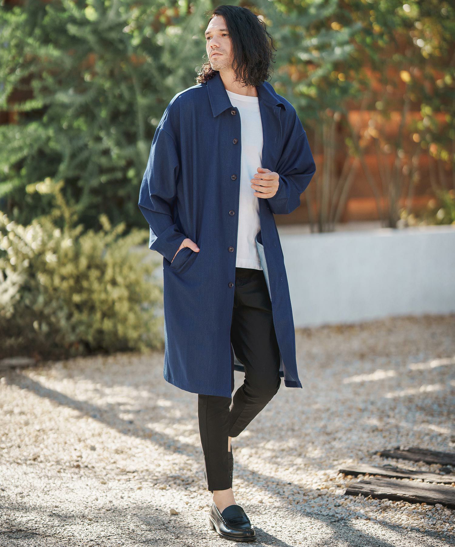 CAMBIO(カンビオ)】TR Stretch Denim Shop Coat デニムショップコート  