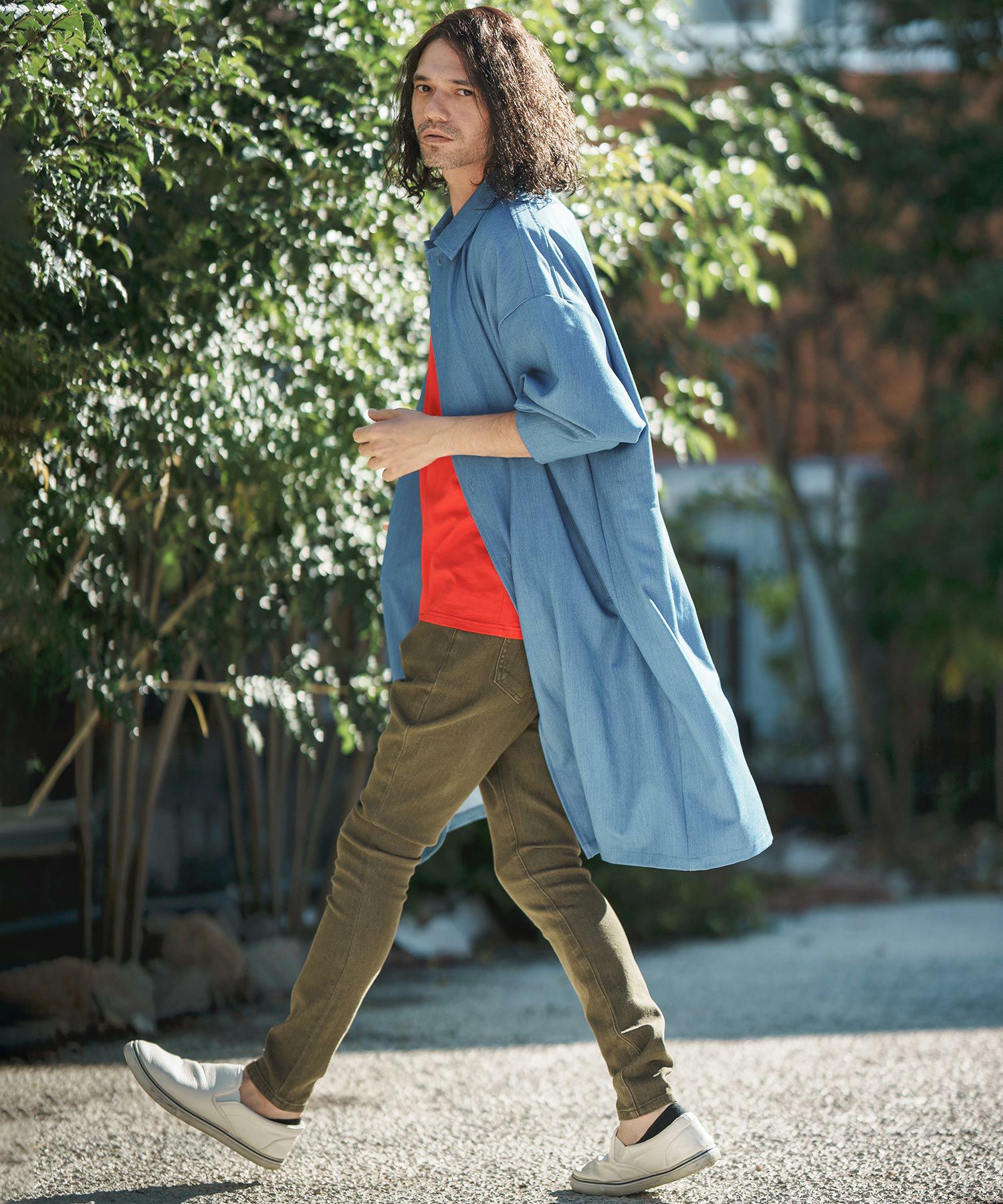 CAMBIO(カンビオ)】TR Stretch Denim Shop Coat デニムショップコート  