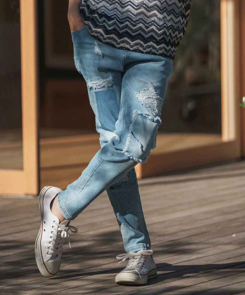 パンツ Methion Damage Denim Pants Methion Damage Denim Pants - NONCODE | 60% - Asian Fashion