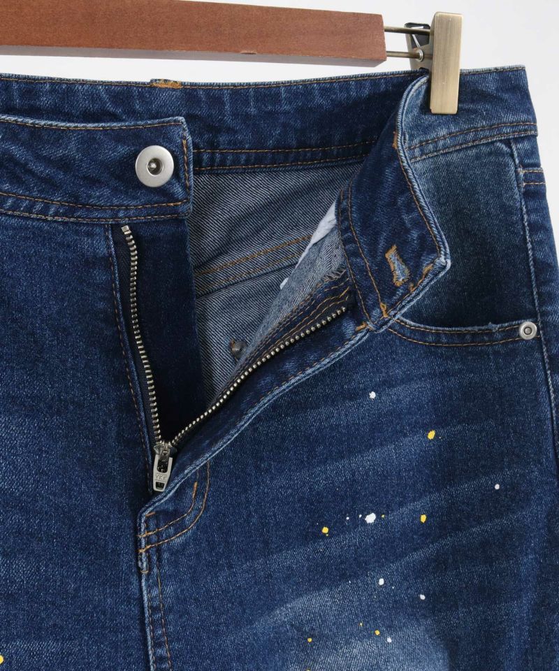 30%OFF【CAMBIO(カンビオ)】11oz Damage Paint Stretch Denim