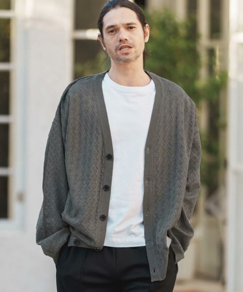 【CAMBIO(カンビオ)】 Openwork Knit Relax Cardigan カーディガン(PF-241-004)