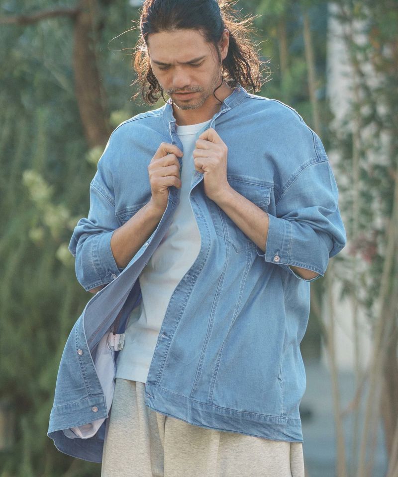 30%OFF【CAMBIO(カンビオ)】 Indigo Relax Oversize Jacket Shirts G
