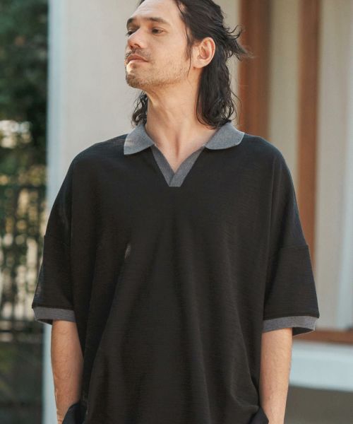 30%OFF【CAMBIO(カンビオ)】Slab Mix Fraise Skipper Polo Shirts ポロシャツ(S22324cmb)