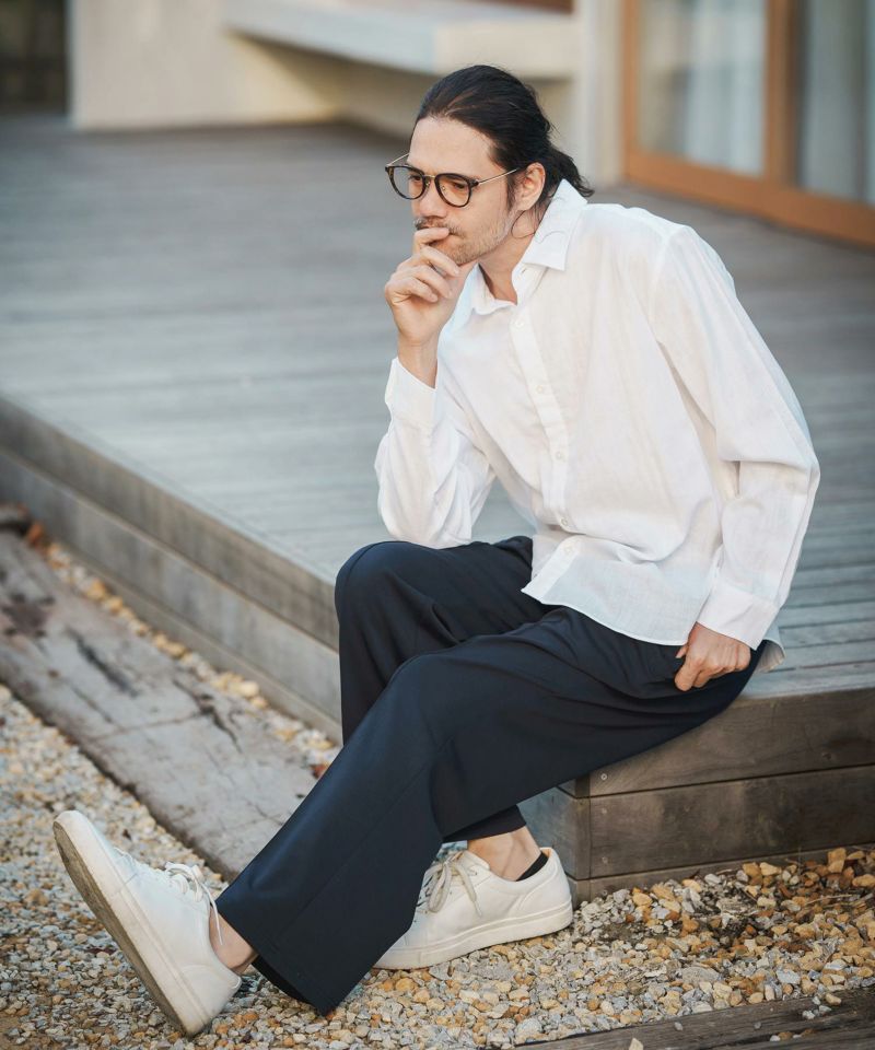 50%OFF【CAMBIO(カンビオ)】オーガニックコットンダブルガーゼシャツ