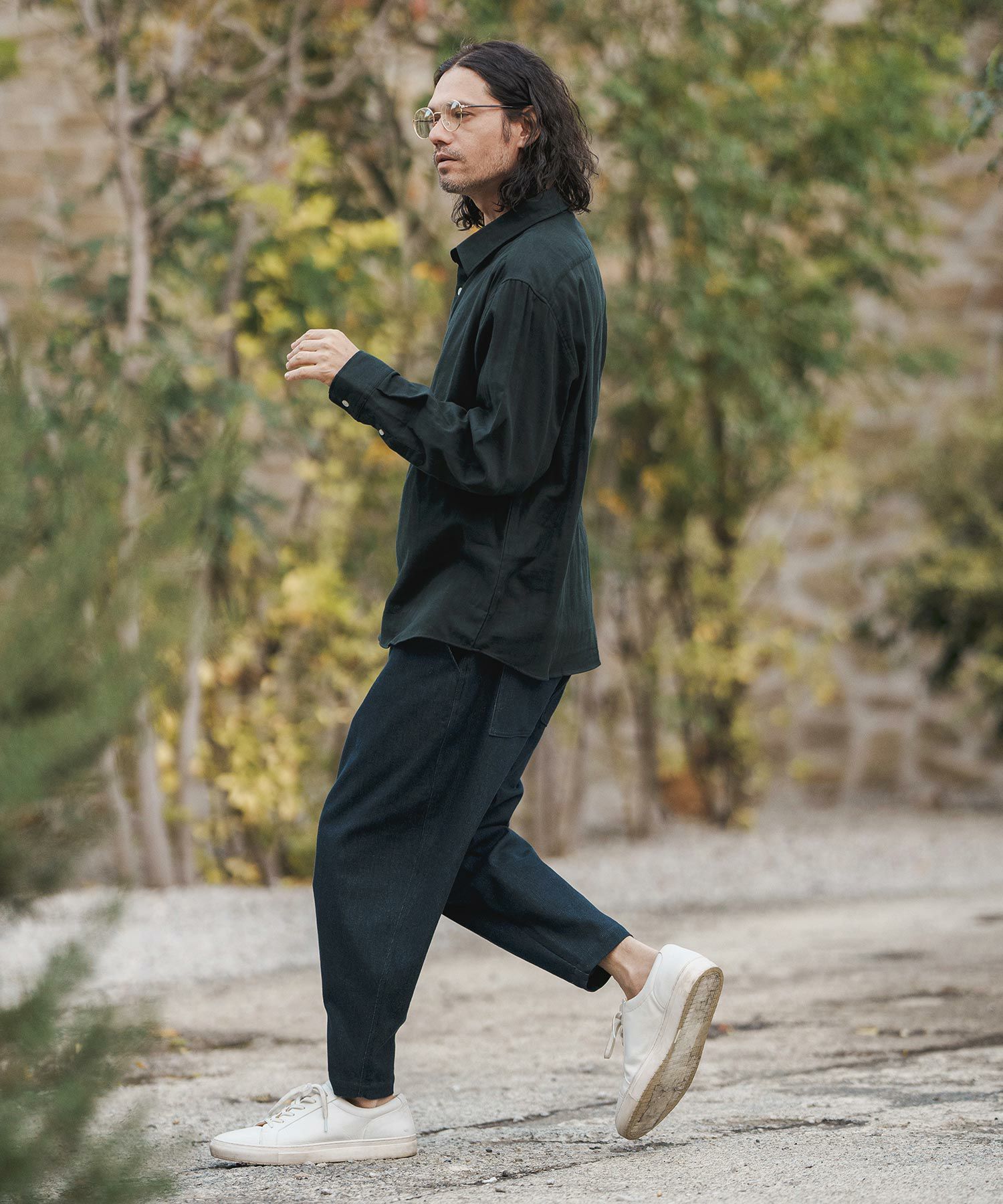 50%OFF【CAMBIO(カンビオ)】オーガニックコットンダブルガーゼシャツ