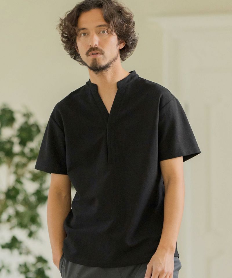 Magine(マージン)】DOUBLE FACE BAND COLLAR SKIPPER POLO SHIRTS